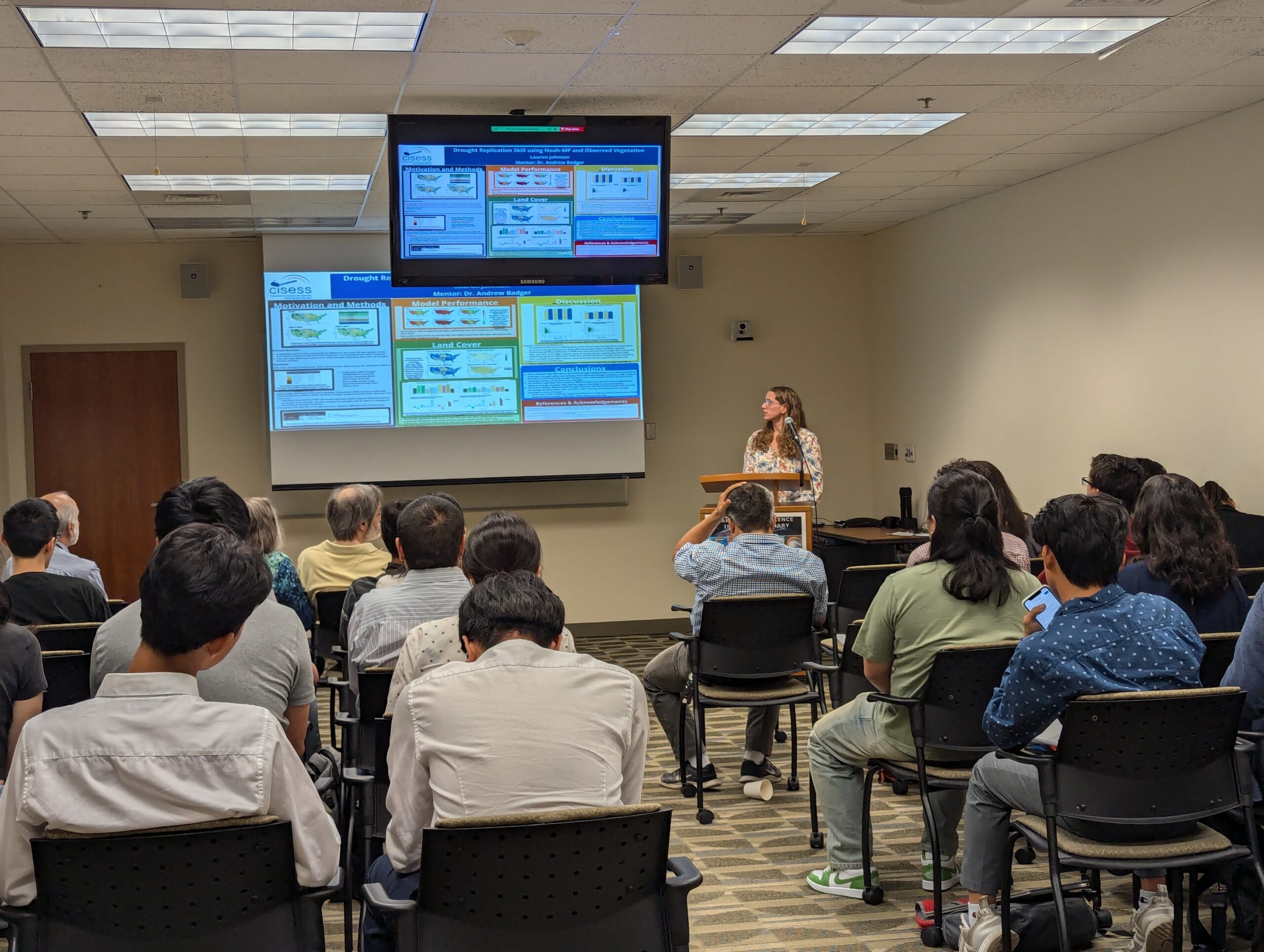 Lauren Johnson presents "Drought Replication Skill using NOAH-MP and Observed Vegetation"