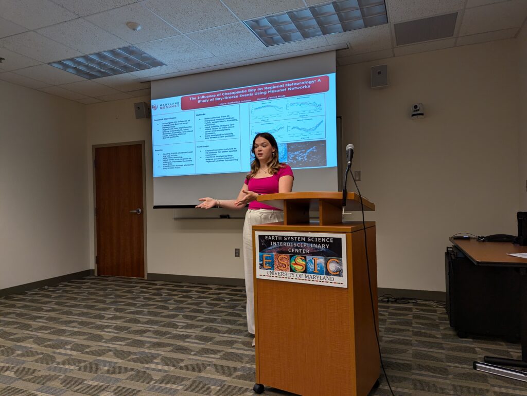 Katherine Lehman presents "The Influence of Chesapeake Bay on Regional Meterology: A Study of Bay-Breeze Events Using Mesonet Networks"