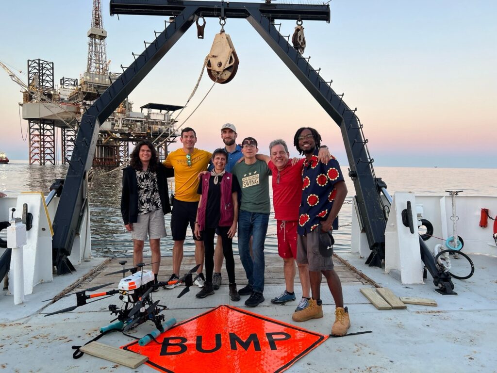 Caption: Scientific crew on board of the Research Vessel (R/V) Point Sur. From left to right: Jonathan Gallegos (SciGlob), Ryan Stauffer (NASA Goddard), Anne Thompson (NASA Goddard Emeritus/UMBC), Niko Fedkin (NASA Goddard/NPP), Nikolay Balashov (UMD ESSIC/NASA Goddard), Martin Cadirola (EcoTronics), and Joshua Richards (UMBC).