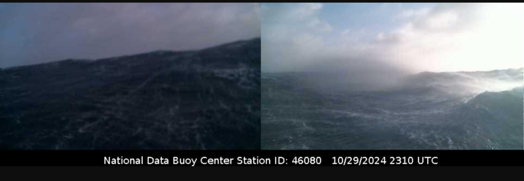 Figure 9: NDBC Buoy 46080 captures large waves at 2310 UTC 29 Octobet 2024. Image Credit: NOAA/NWS/NDBC