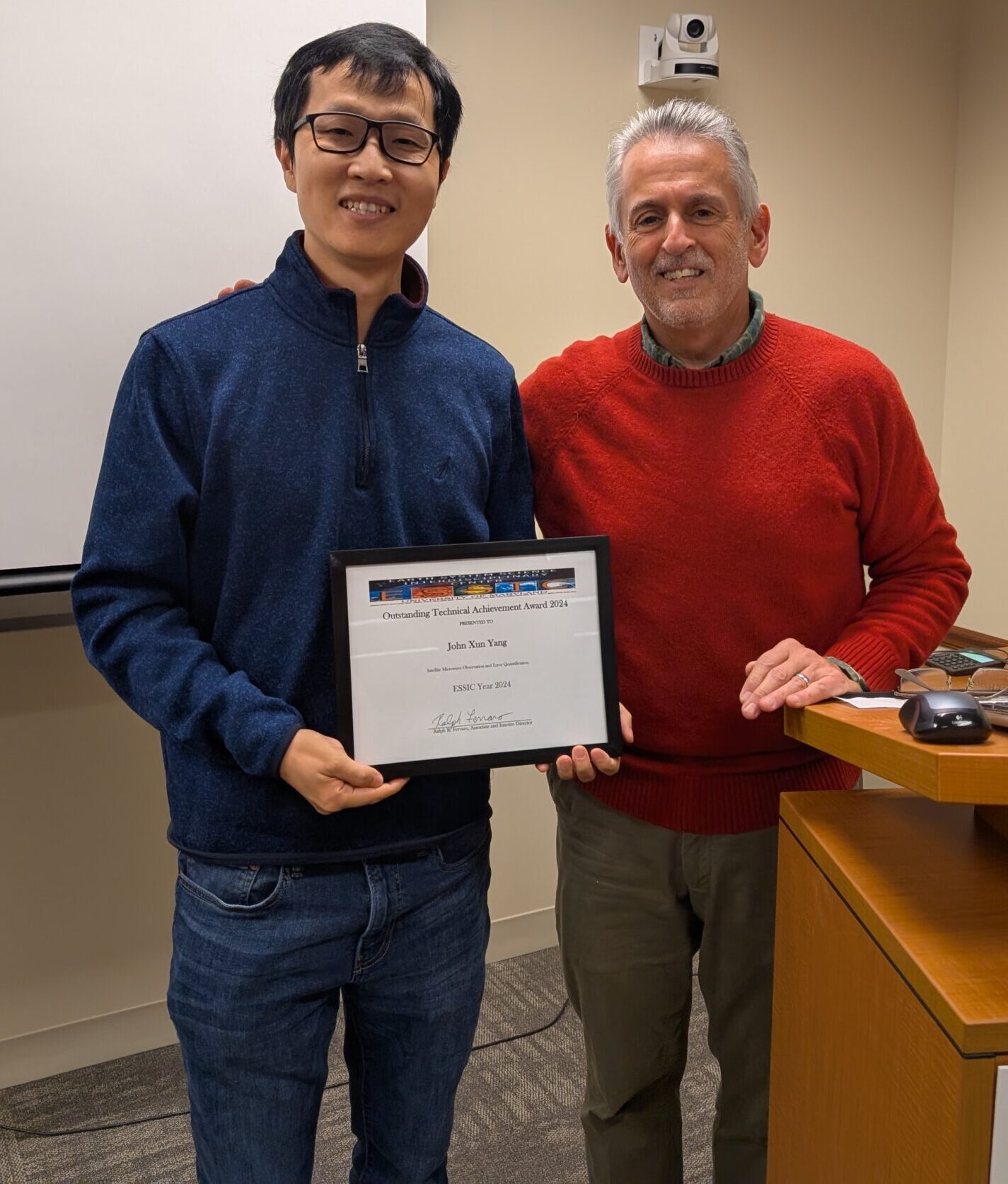 John Xun Yang poses with Ralph Ferraro