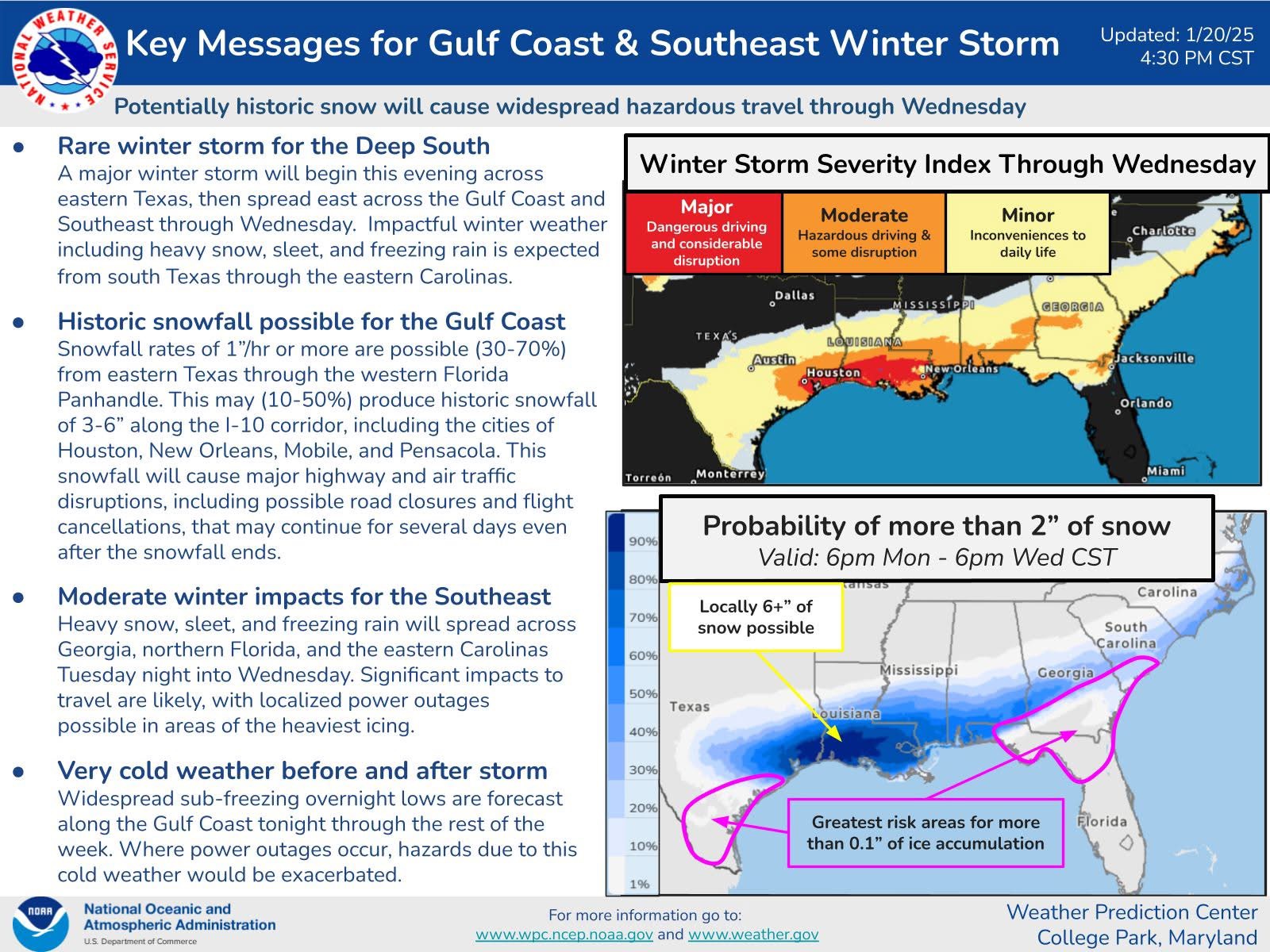 Figure 4: WPC Key Messages socialized to Facebook at 2230 UTC 20 January 2025.