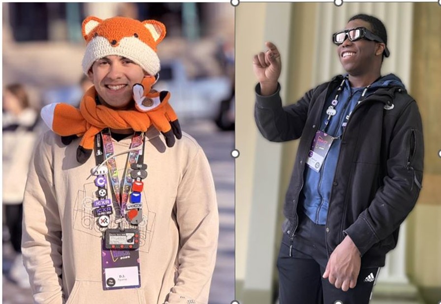 Figure. CISESS students Damian Figueroa (left) and Samuel Wiggins (right) at the MIT Reality Hack.