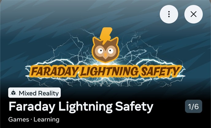 Figure 1. The Faraday Lightning Safety game on the Meta Quest Application Store.