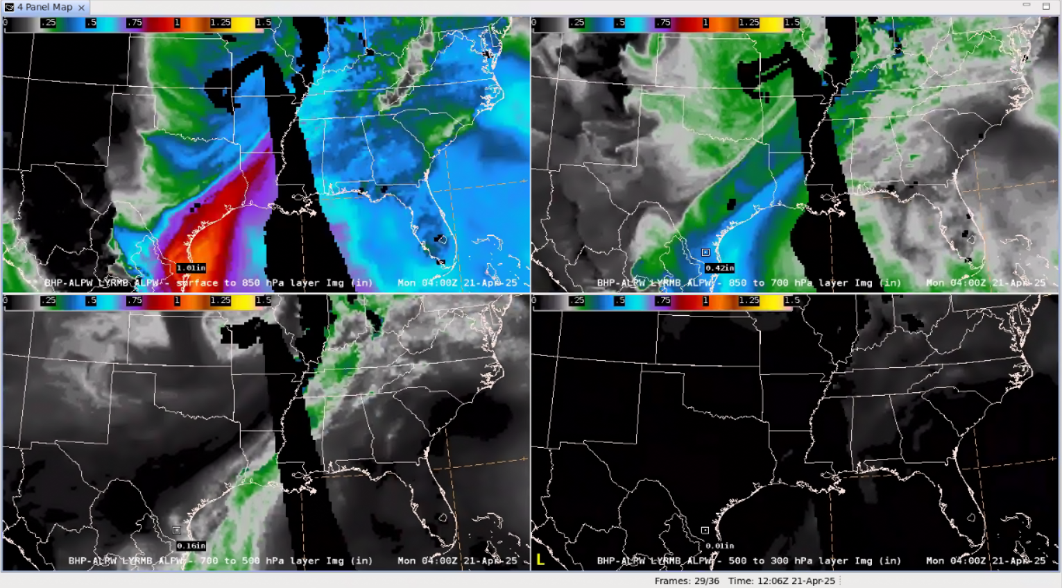 Figure 7: OSPO ALPW valid at 0400 UTC 21 April 2025. This image was exported from AWIPS.