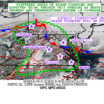 Figure 11: NWS WPC MPD issued at 1940 UTC 14 June 2025, overlaid on GOES-East Geocolor imagery.