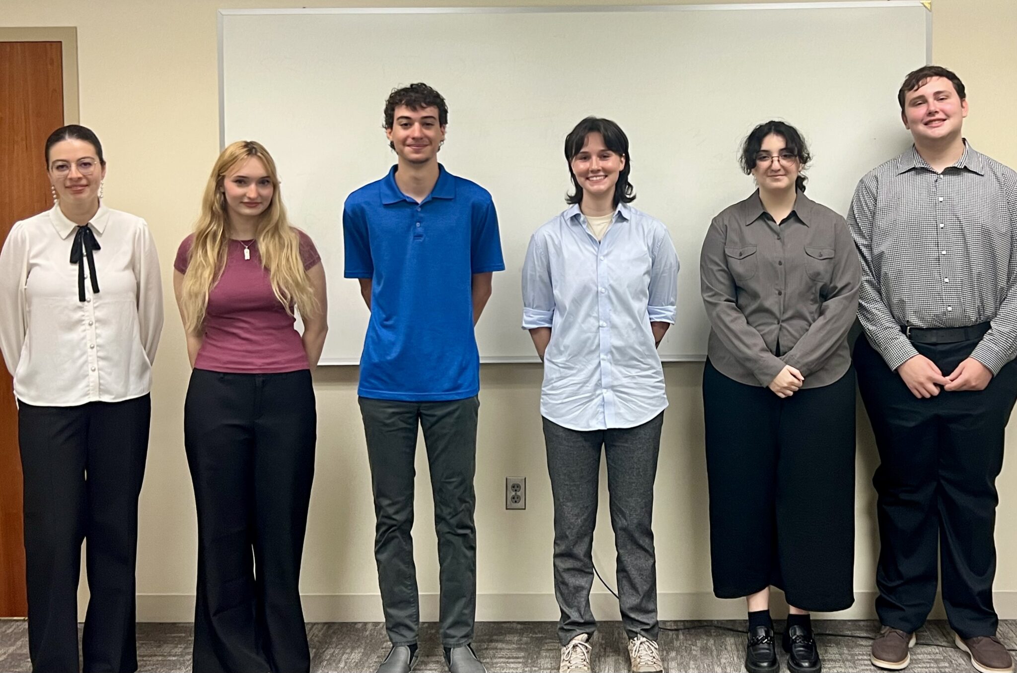 CRN 2025 interns left to right: Maria Stepanyan, Amira Tlemsani, Donovan Fry, Sam Brown, River Sanford, Jake Kaufman. Mary Harbison and Bethlehem Tadesse are not pictured here.
