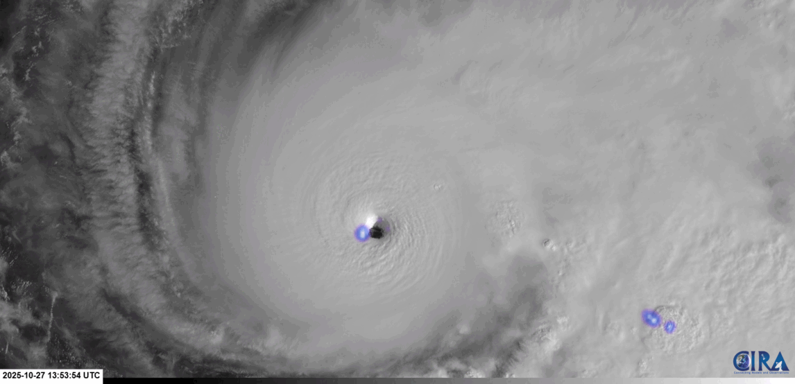 Satellite imagery of a hurricane