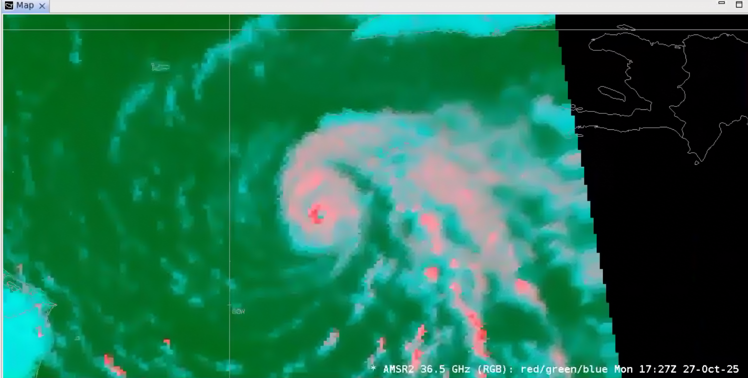 Satellite imagery of a hurricane