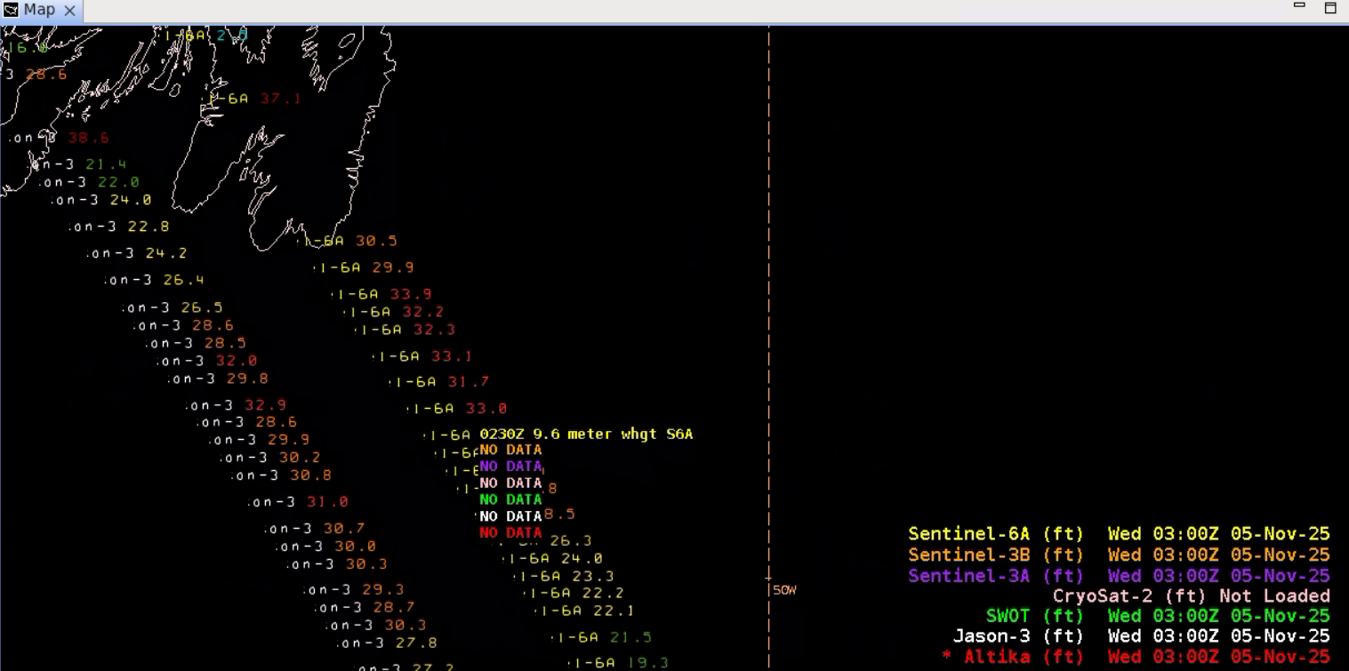 Jason-3/Poseidon-3B and Sentinel-6A/Poseidon-4 altimeter passes
