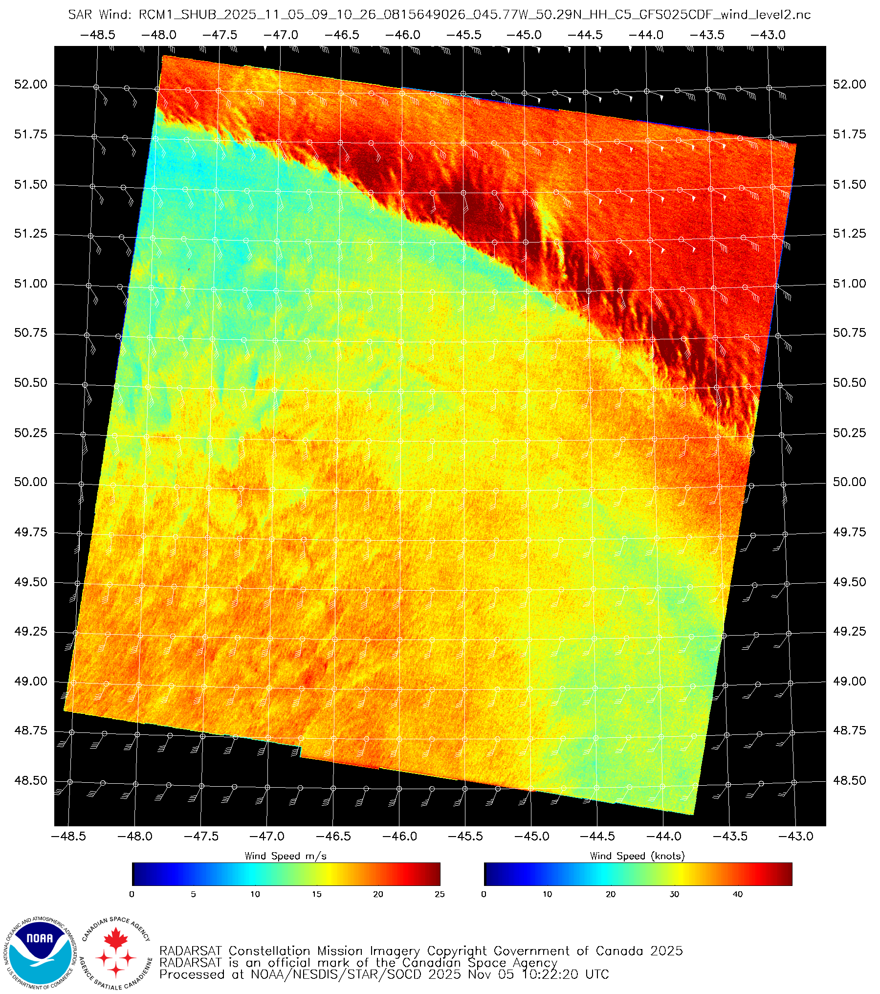 RCM SAR Winds imagery
