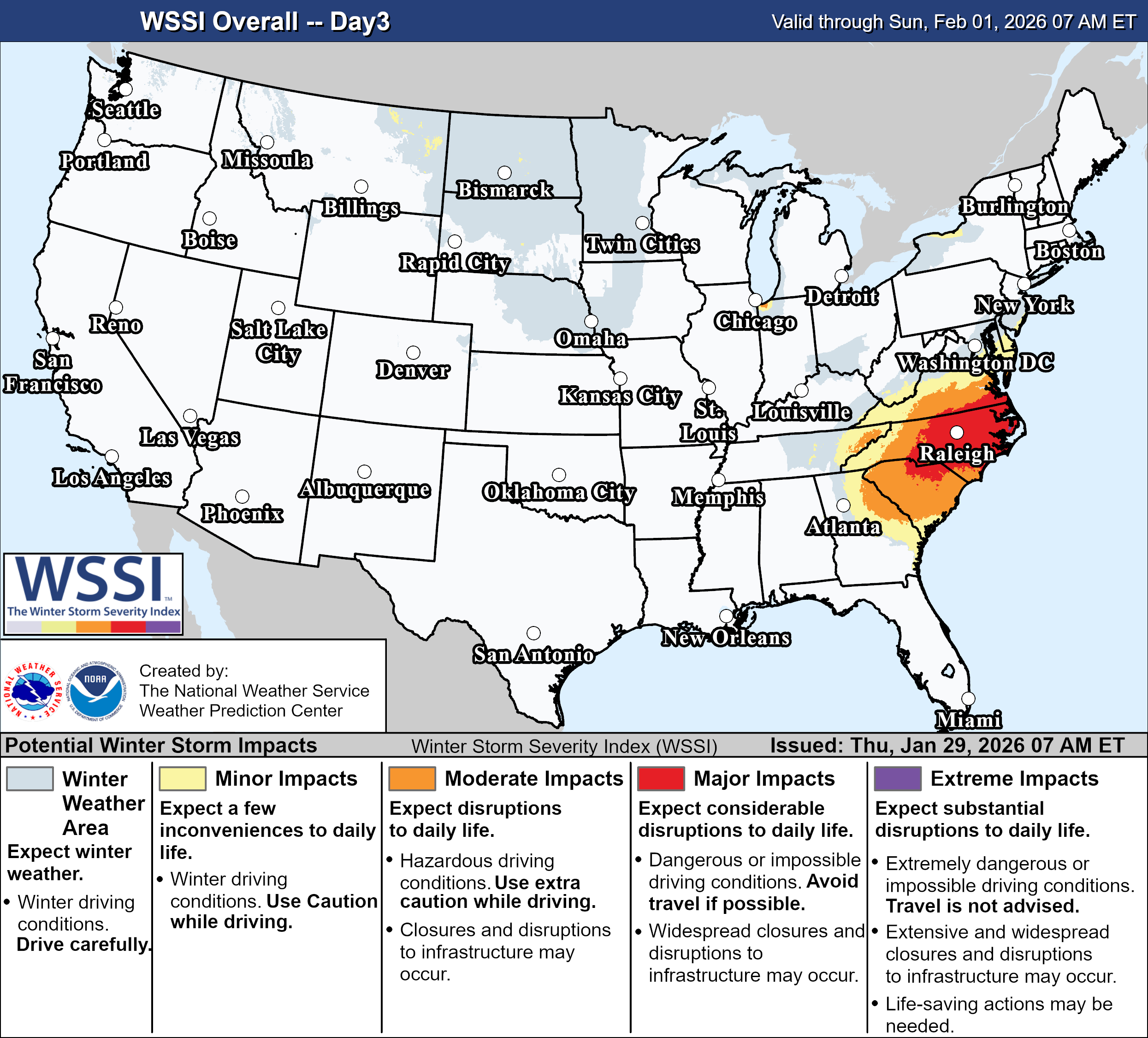 Figure 2: NWS WPC WSSI for the 24-hour period ending at 1200 UTC 01 February 2026.