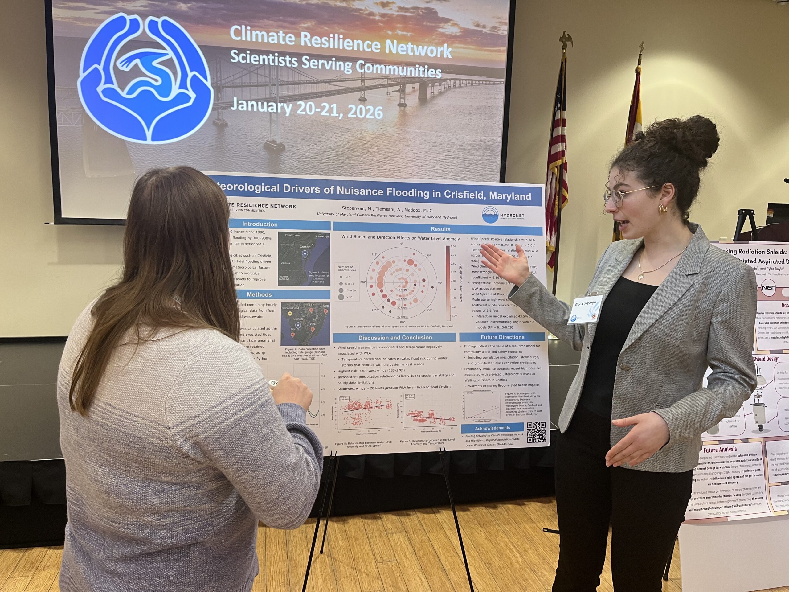 Student: Maria Stepanyan presents her poster. Mentor: Mike Maddox. Photo by Kate Cooney.