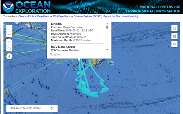 Okeanos Explorer (EX2402): Beyond the Blue: Hawai'i Mapping. Dive 06.