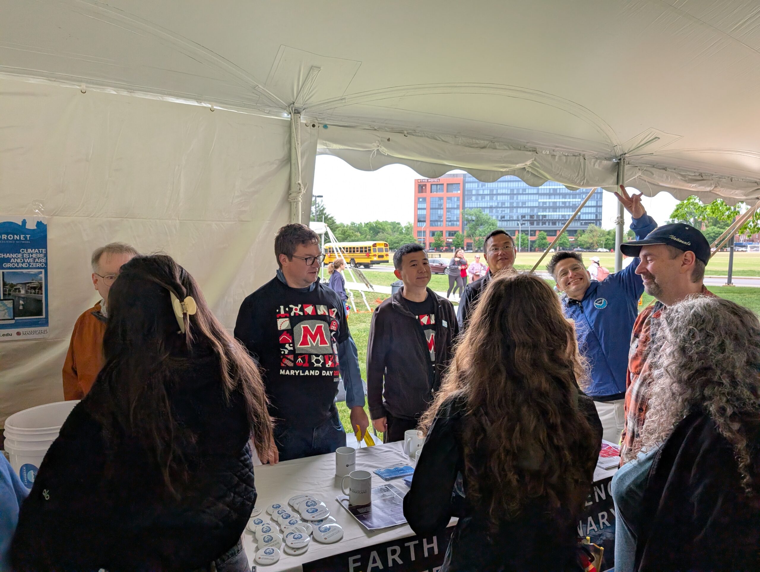 ESSIC scientists working the booth