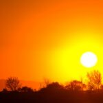 The sun over the horizon