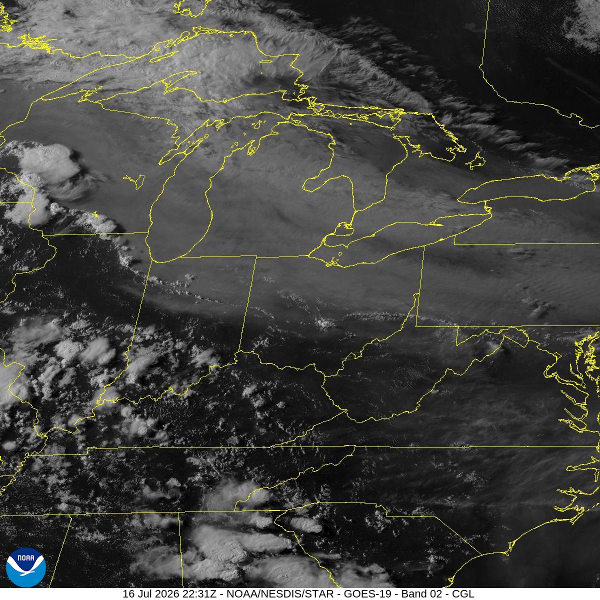 GOES-East CONUS visible imagery
