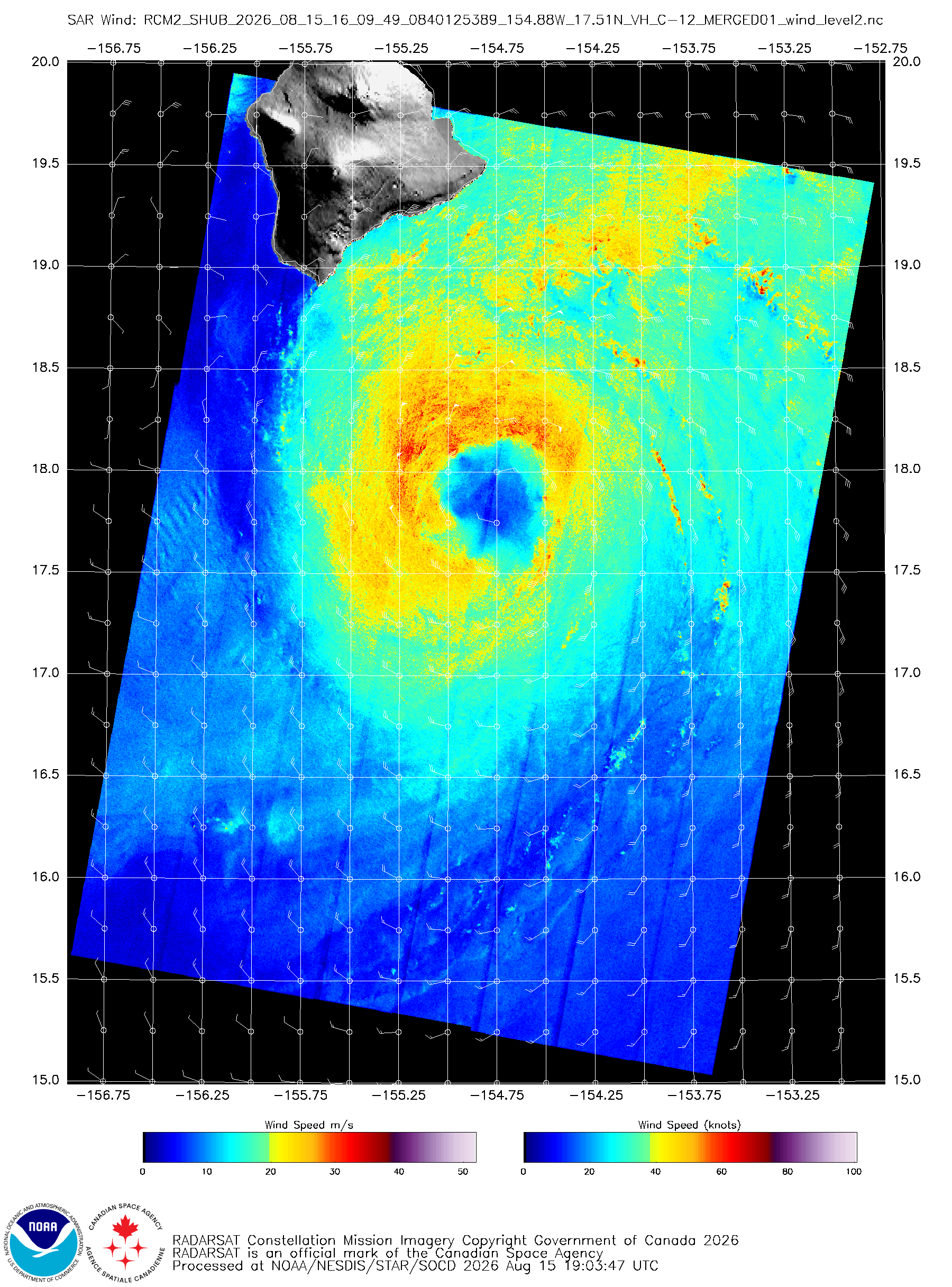 RCM-2 SAR Winds output