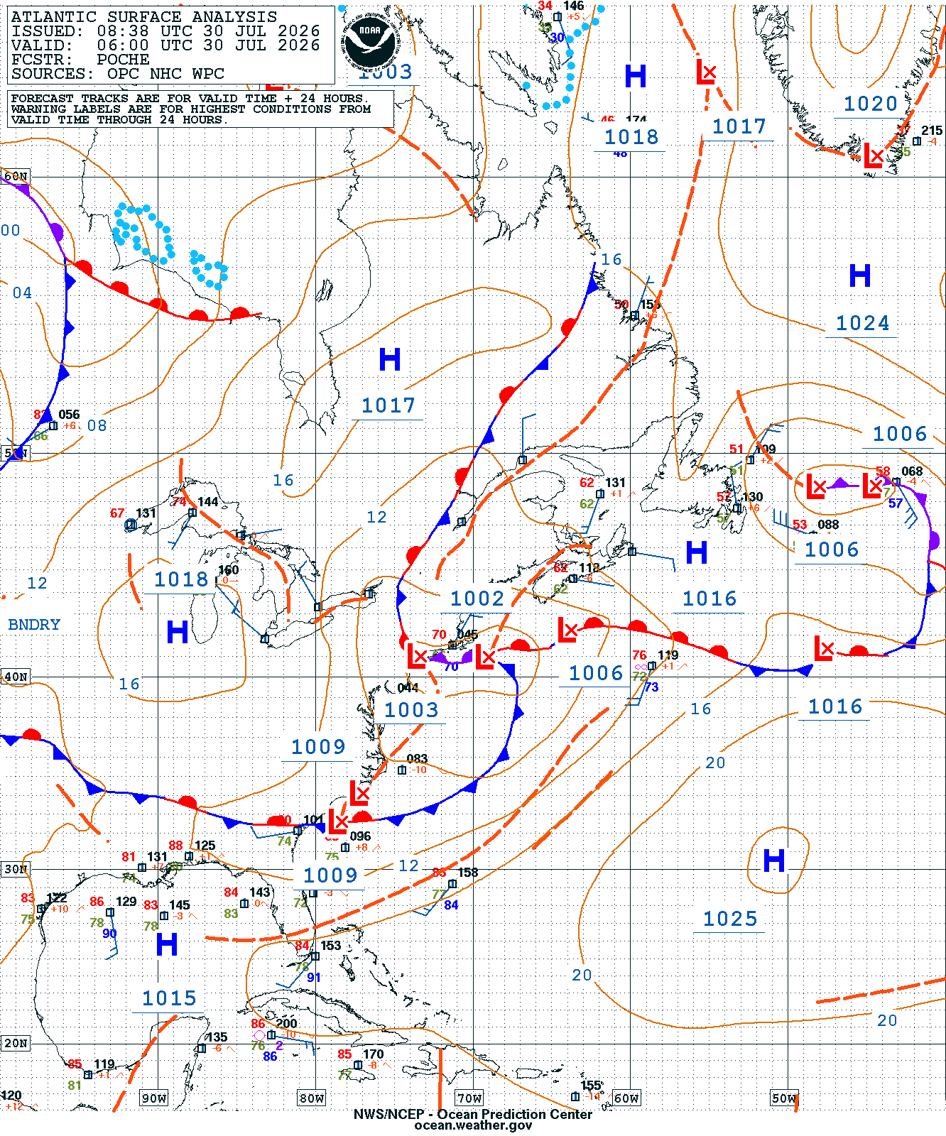 NWS Surface Analysis