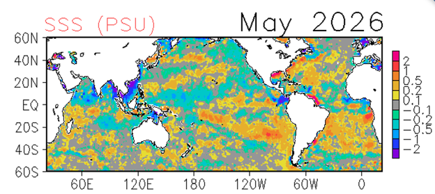 BASS monthly global sea surface salinity