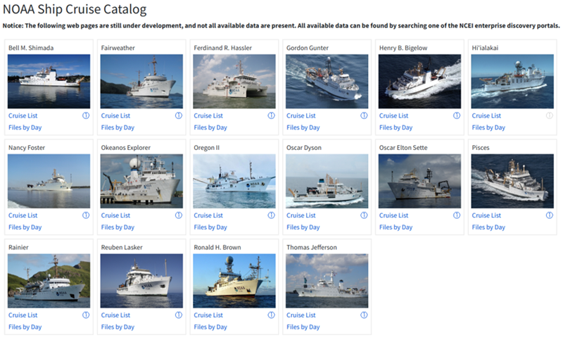 NOAA Ship Cruise Catalog