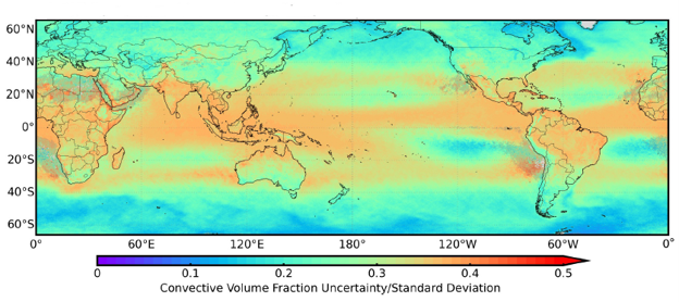 Global distribution of the uncertainty of GMI convective volume fraction