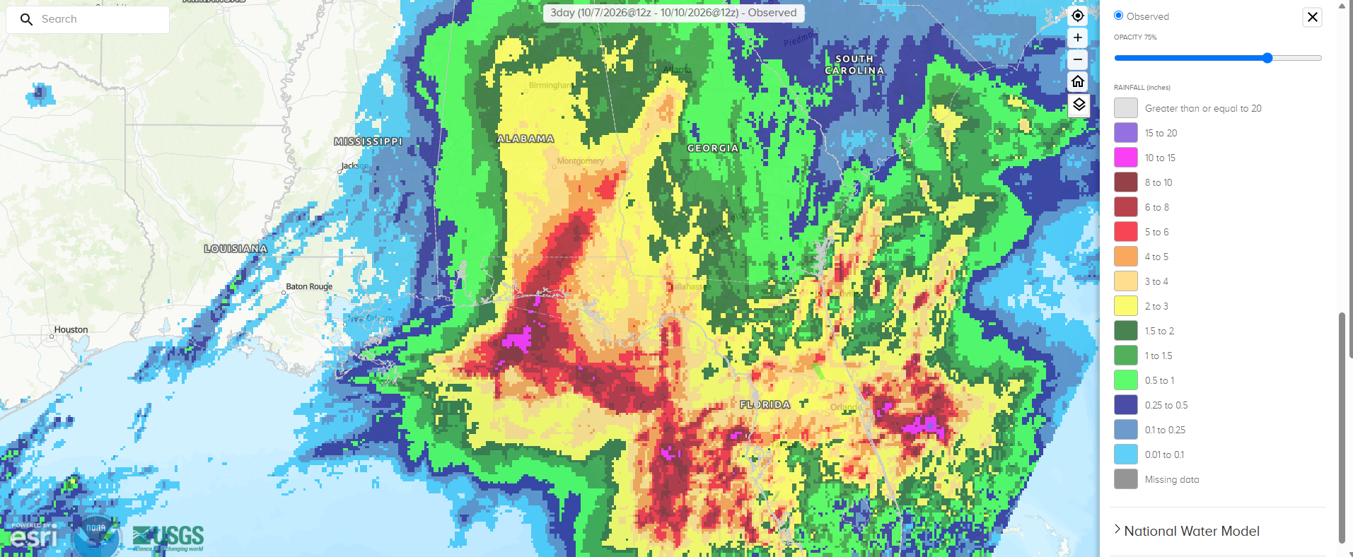 NWS NWPS 24-Hour Precipitation Estimation